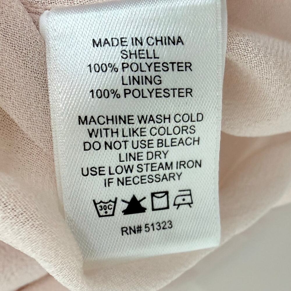 1. State Ruffled Chiffon Midi Wrap Dress Flowy Dress Blush Pink Size 6 NWOT - Picture 9 of 11